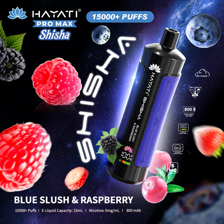 Buy cheapest online Hayati Shisha 15000 - Blue Slush & Raspberry at lowest price in uk