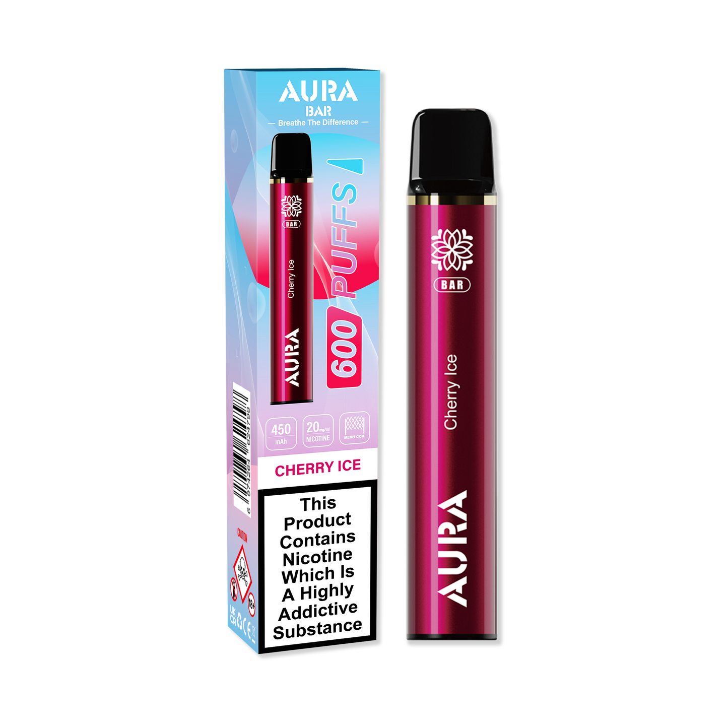 Aura Bar 600 Puffs Disposable Vape Device - 20MG