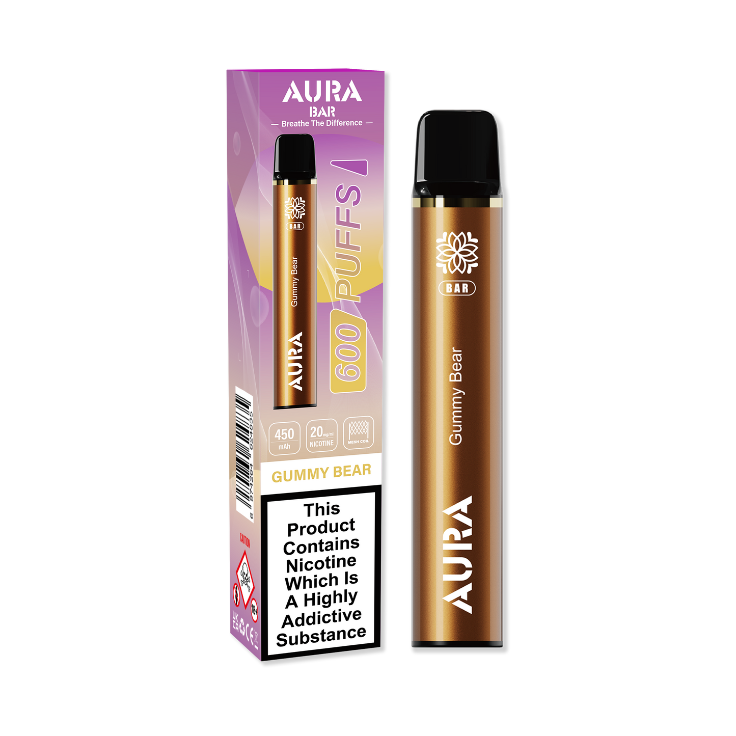 Aura Bar 600 Puffs Disposable Vape Device - 20MG