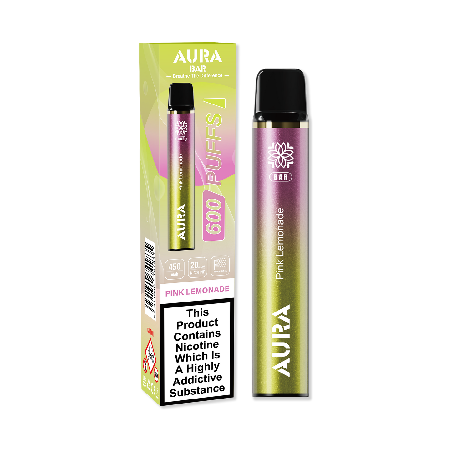 Aura Bar 600 Puffs Disposable Vape Device - 20MG