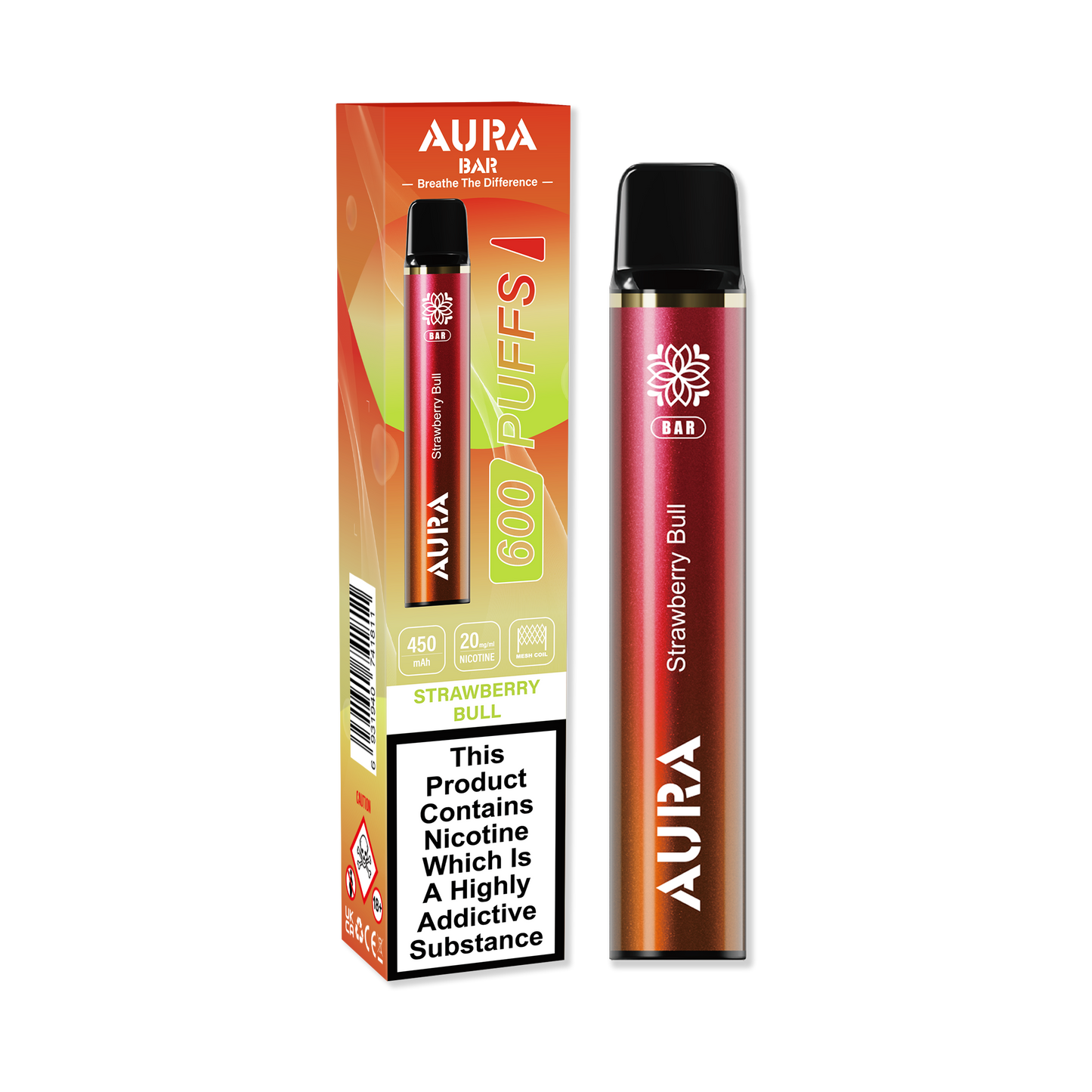 Aura Bar 600 Puffs Disposable Vape Device - 20MG