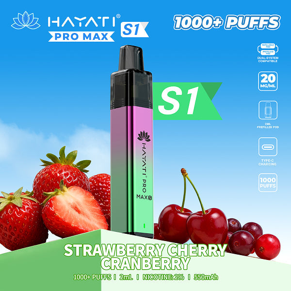 Hayati Pro Max S1 - Strawberry Cherry Cranberry