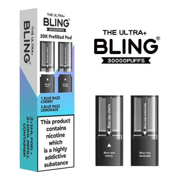 The Bling Ultra Plus 30k Vape Pods - Blue Razz Cherry/Blue Razz Lemonade