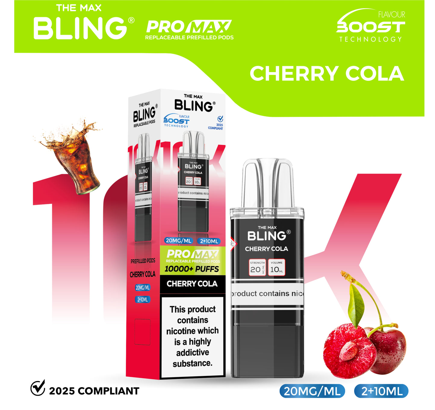 The Crystal Bling Max 10000 Pods - Cherry Cola