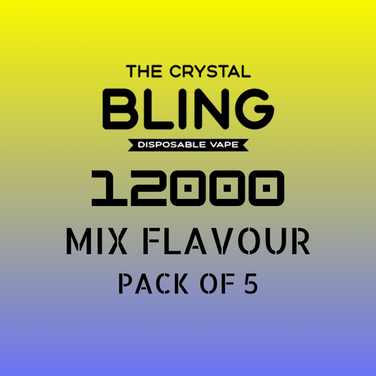 Buy cheapest online The Crystal Bling 12000 - Mixed Flavours Box of 5 Vapes at lowest price in uk