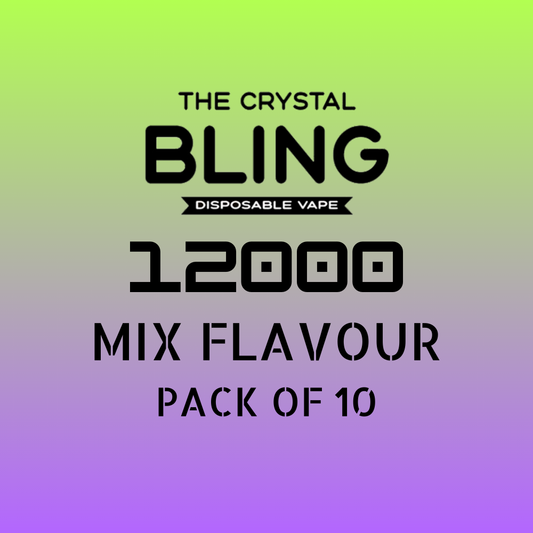 Buy cheapest online The Crystal Bling 12000 - Mixed Flavours Box of 10 Vapes at lowest price in uk