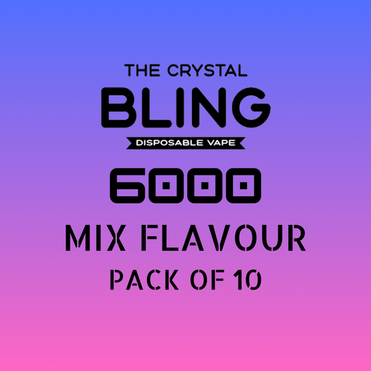 Buy cheapest online The Crystal Bling 6000 - Mixed Flavours Box of 10 Vapes at lowest price in uk