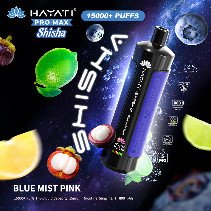 Buy cheapest online Hayati Shisha 15000 - Blue Mist Pink at lowest price in uk