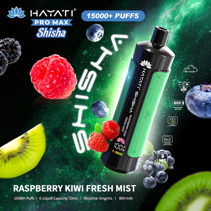 Buy cheapest online Hayati Shisha 15000 - Raspberry Kiwi Fresh Mist at lowest price in uk
