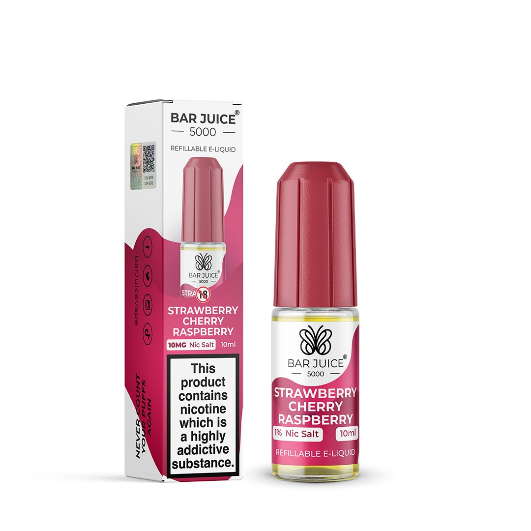 Buy cheapest online Bar Juice 5000 Nic Salt - Strawberry Raspberry Cherry Ice at lowest price in uk