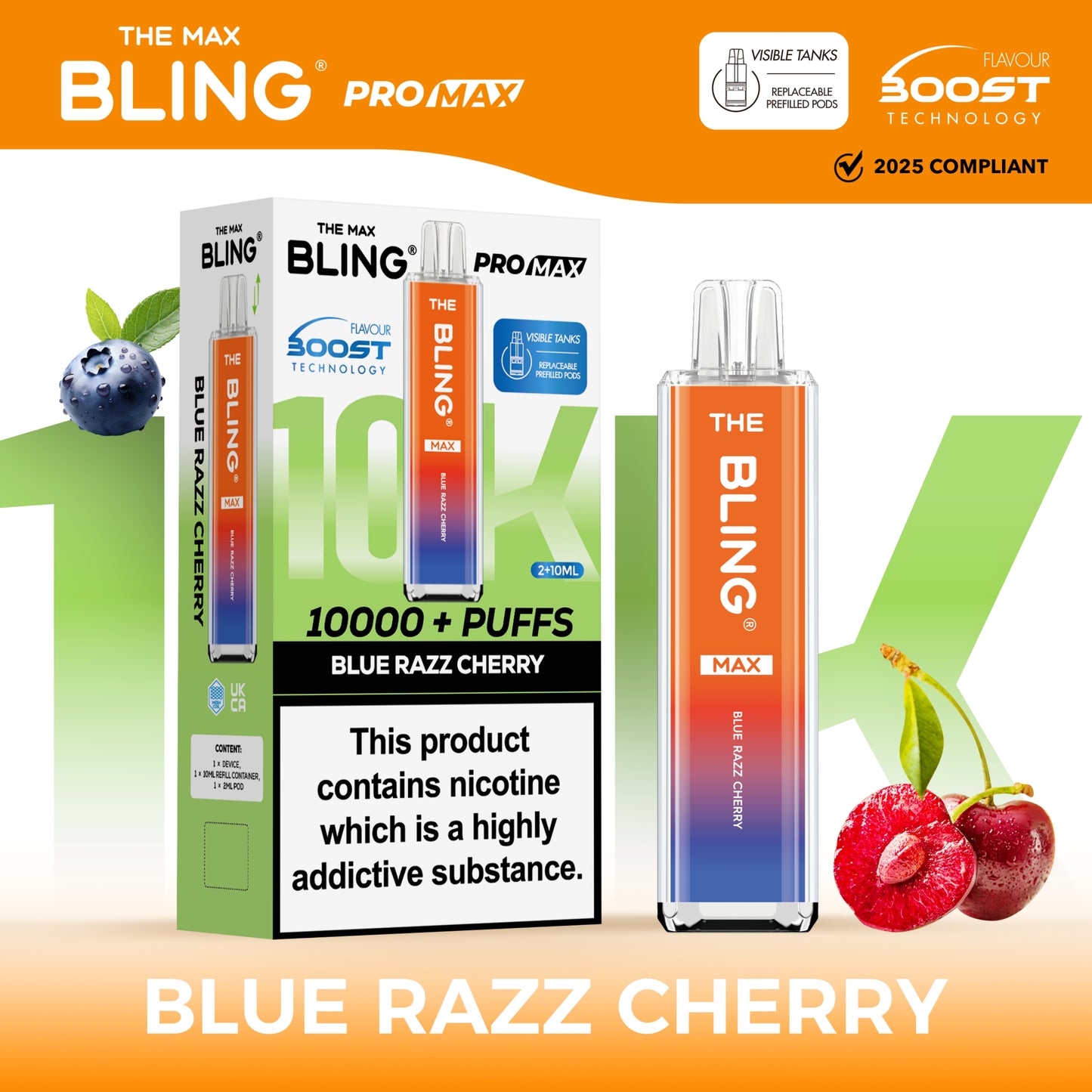 The Crystal Bling Max 10000 - Blue Razz Cherry