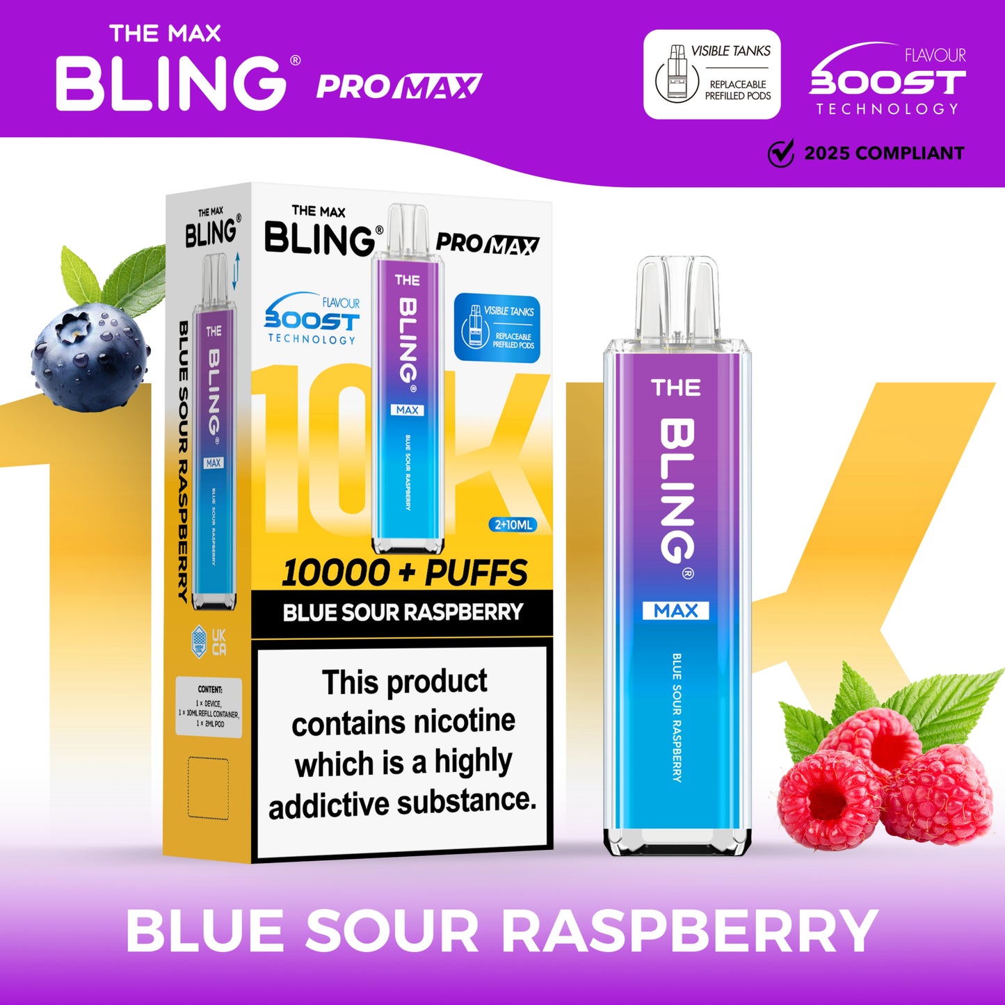 The Crystal Bling Max 10000 - Blue Sour Raspberry