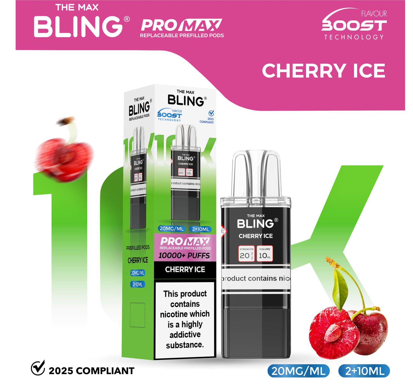 The Crystal Bling Max 10000 Pods - Cherry Ice